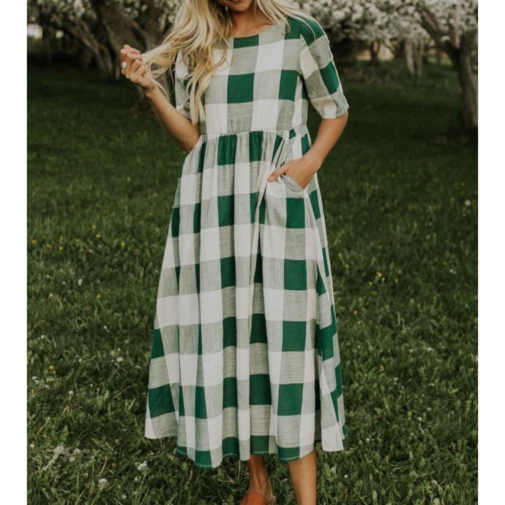 ROOLEE Maddie Buffalo Plaid Maxi Dress
